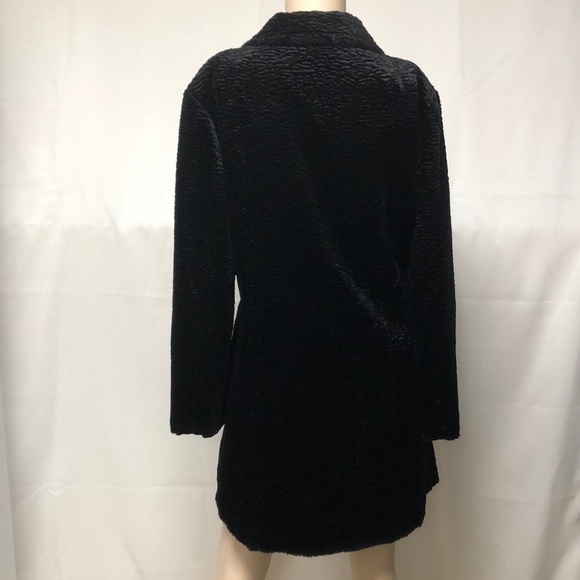 Black Rivet Chenille Winter Dress Coat - Picture 10 of 14